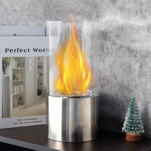 JHY DESIGN Metal BioEthanol Outdoor Tabletop Fireplace with Flame